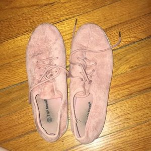 Pink suede tennis shoes